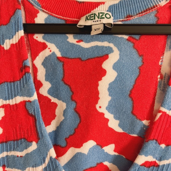 Kenzo Ladies Curvy Lines' Textured V-Neck Jersey Dress - Picture 6 of 8